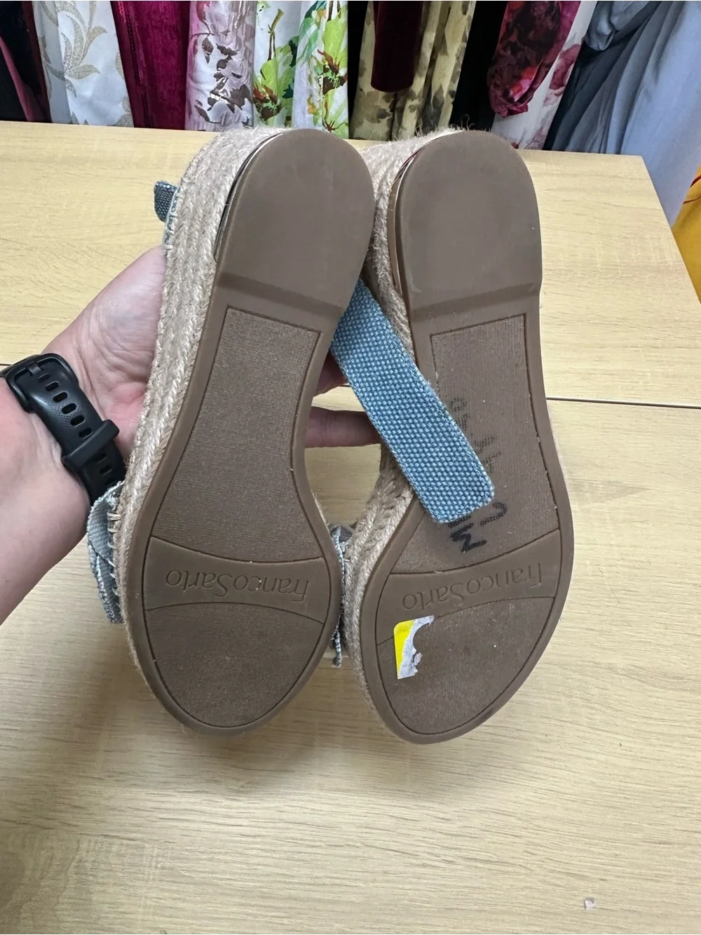 Franco Sarto Blue Espadrilles Size 6 EUC